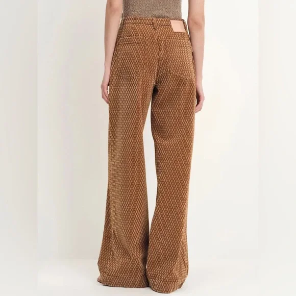 Fabrique Hilda Geometric Texture Baggy Jeans Faded Jacquard Denim - Picture 2 of 8